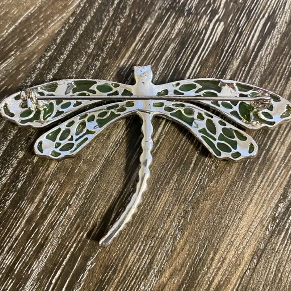 Vintage dragonfly brooch with Blue rhinestones high quality jewelry - Picture 2 of 3